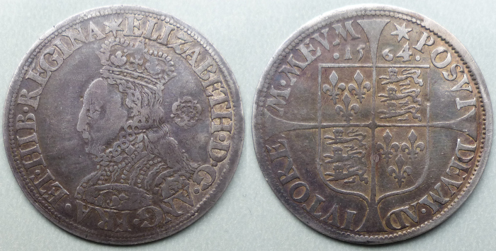 Elizabeth I 1564 milled sixpence